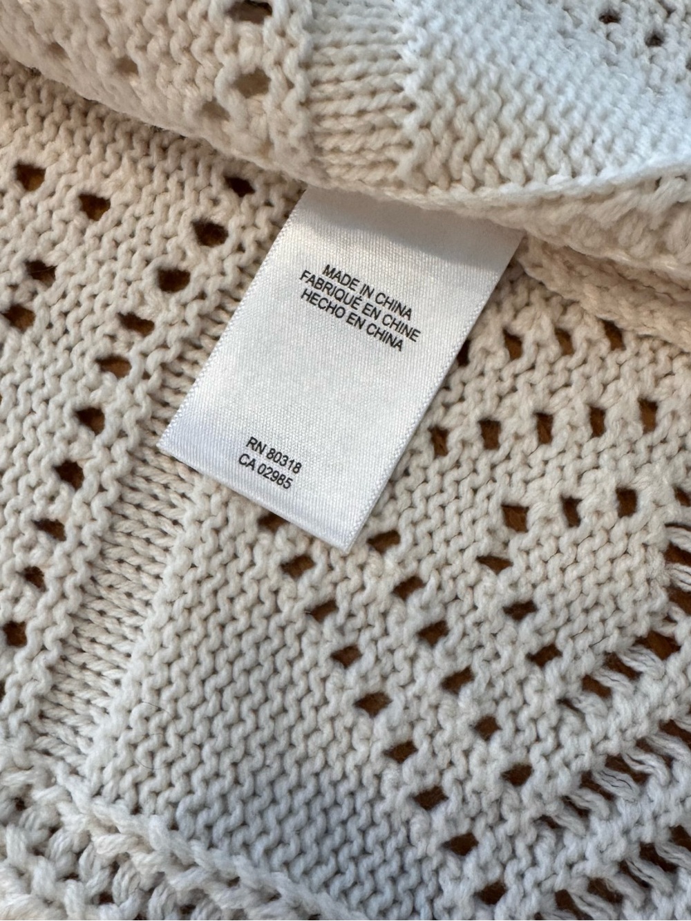 NWT Lucky Brand Pointelle Cardigan Women’s Small Open Front Crocheted Off White - Picture 7 of 12
